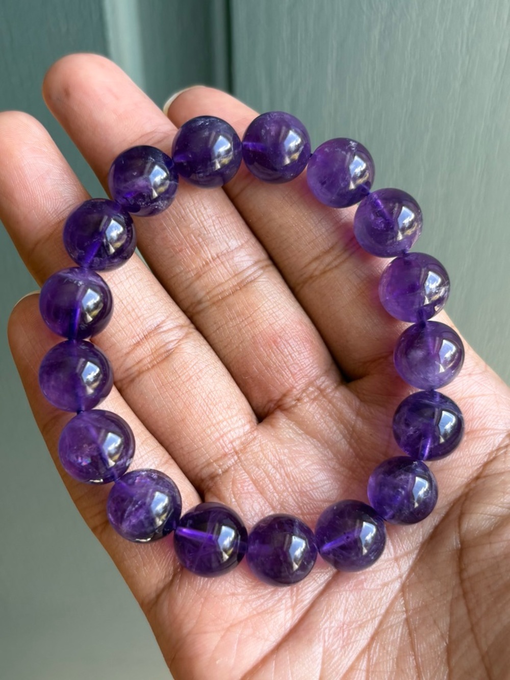 HQ Dark Amethyst Crystal Bracelet 12.7mm